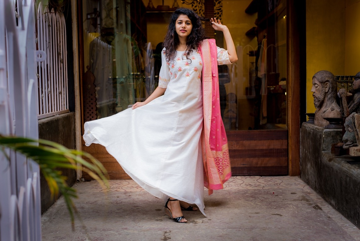 Fusion festive white dress indian fashion blogger pinkpeppercorn