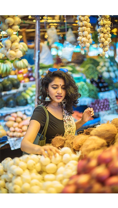 saree retro vegetable market